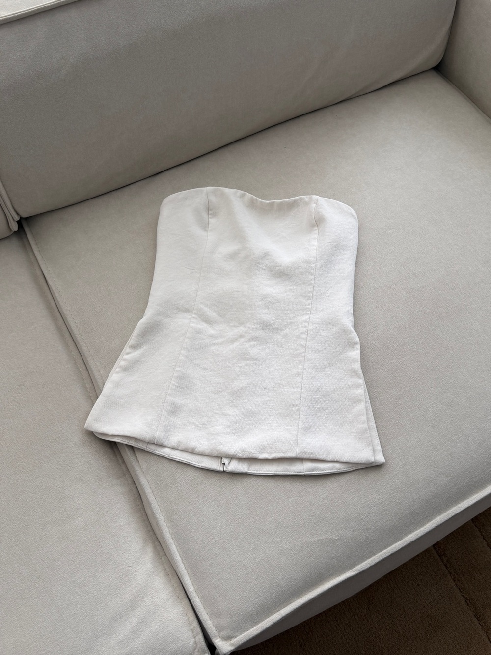 Aritzia Cream Strapless Corset Top